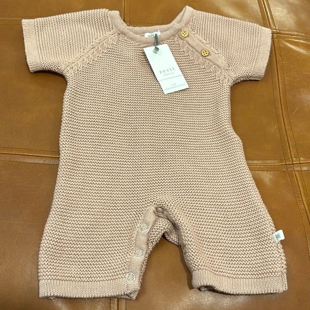 Zestt organics knit romper NWT